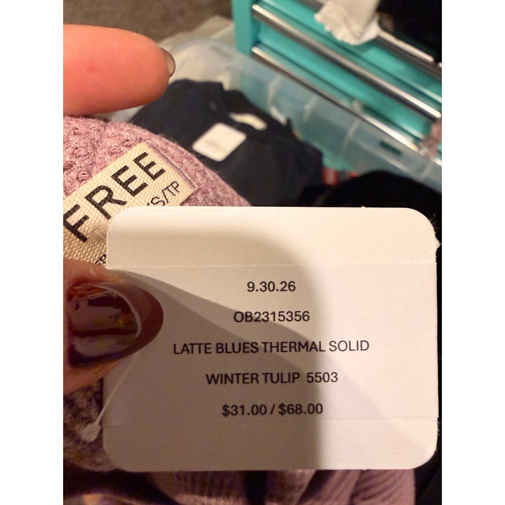 We the Free Latte Blues Solid Thermal NWOT winter tulip